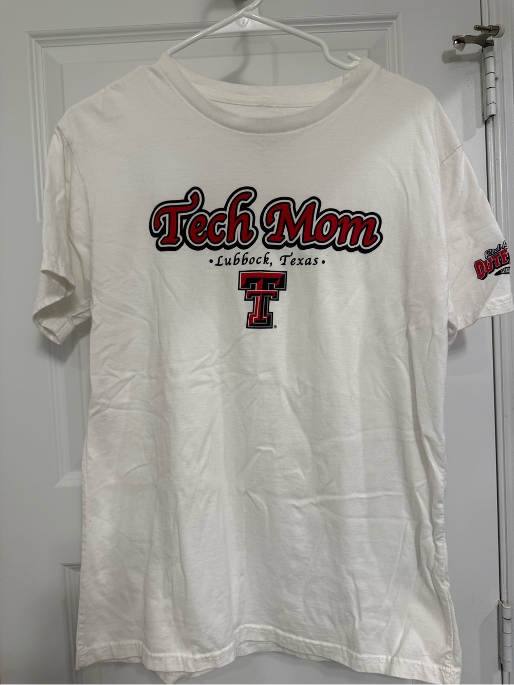 Tech Mom Lubbock Texas Graphic Tee - White & Red